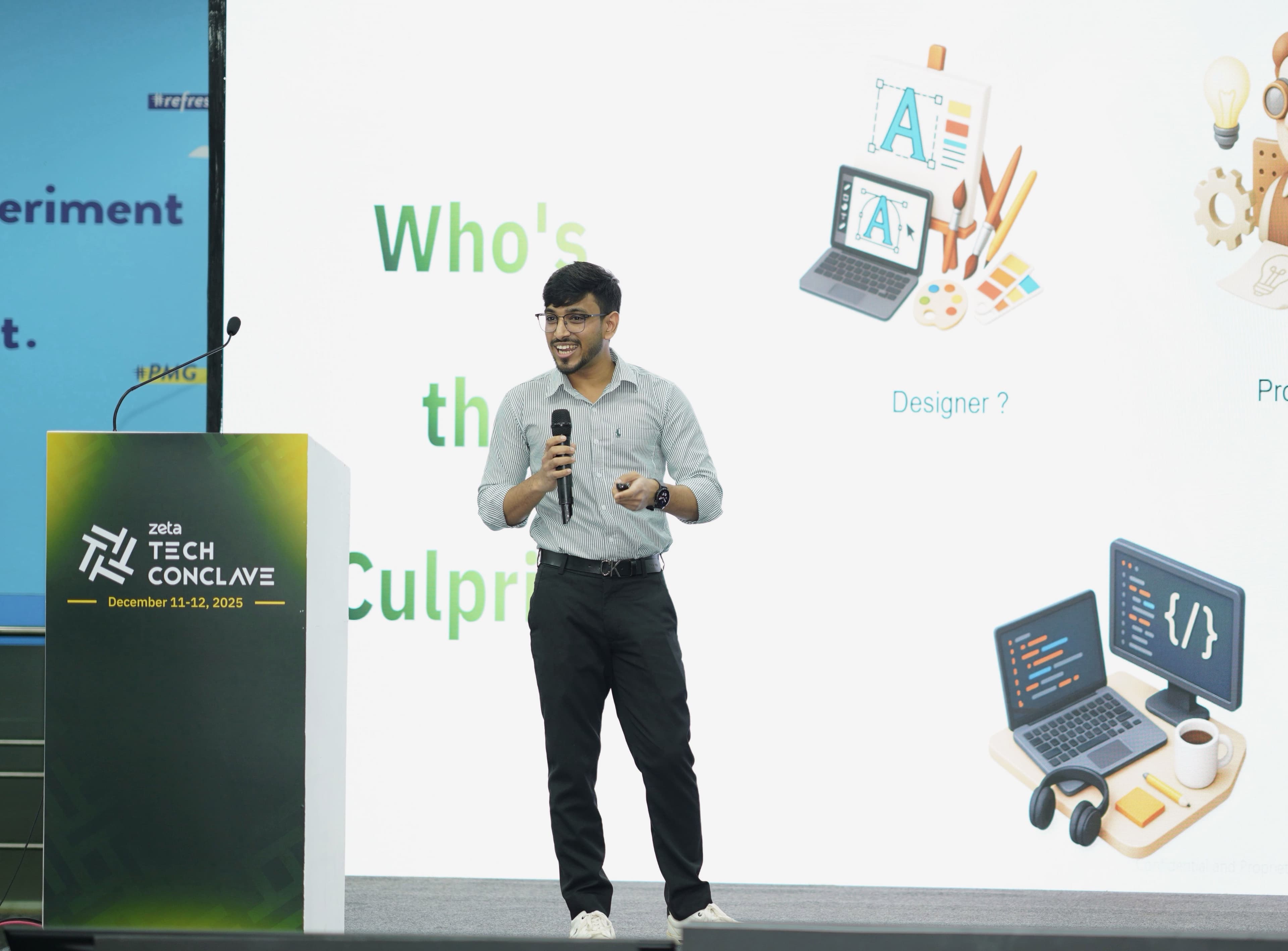 Harsh giving a tech talk